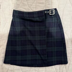 Brandy Melville Plaid Navy and Green Women's Skirt